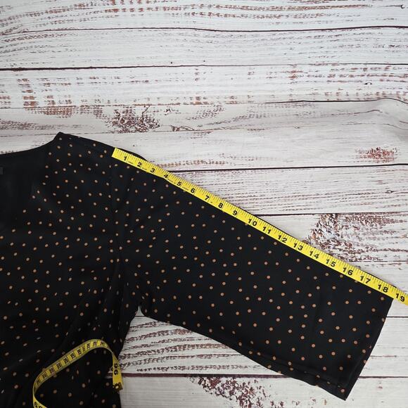 J Jill Wearever Collection Midi Dress Size L Black Polka Dot Belted Lined NWT - Picture 13 of 14